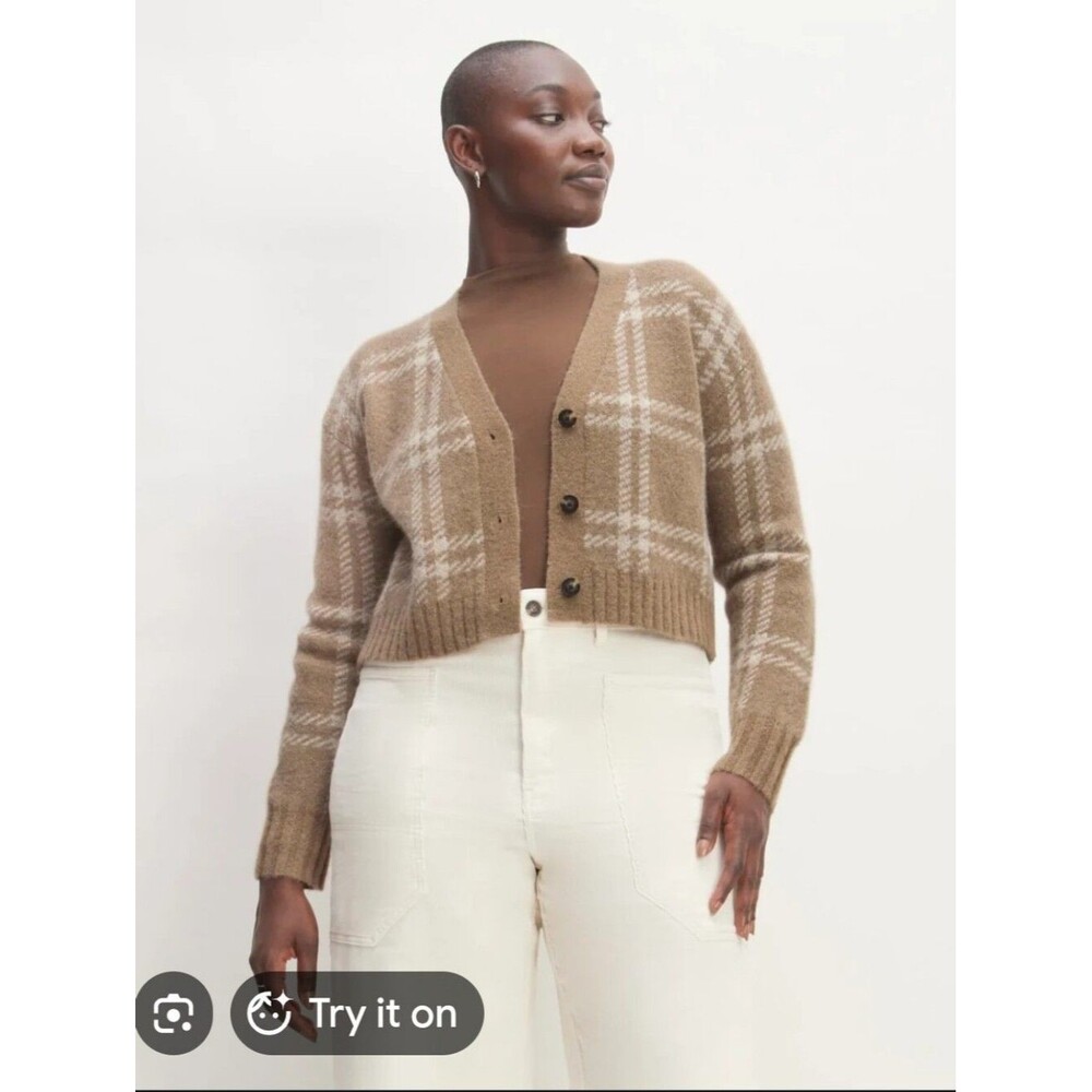 Everlane The Alpaca V-Neck Cropped Cardigan size S
